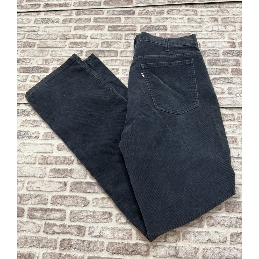 Vintage Levis 519 Jeans Mens 36x34  Blue Corduroy 80s Talon Zipper White Tab